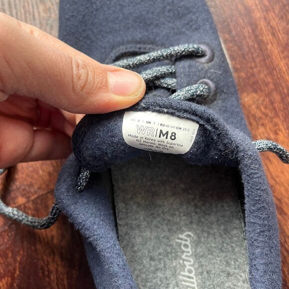 Allbirds Men's Wool Runners Dark Blue Size 8 sneakers eco friendly sustainable s - Picture 7 of 9